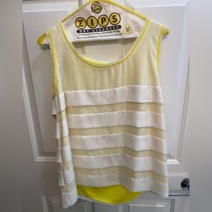 Ann Taylor Loft yellow/white tank blouse. Size M.